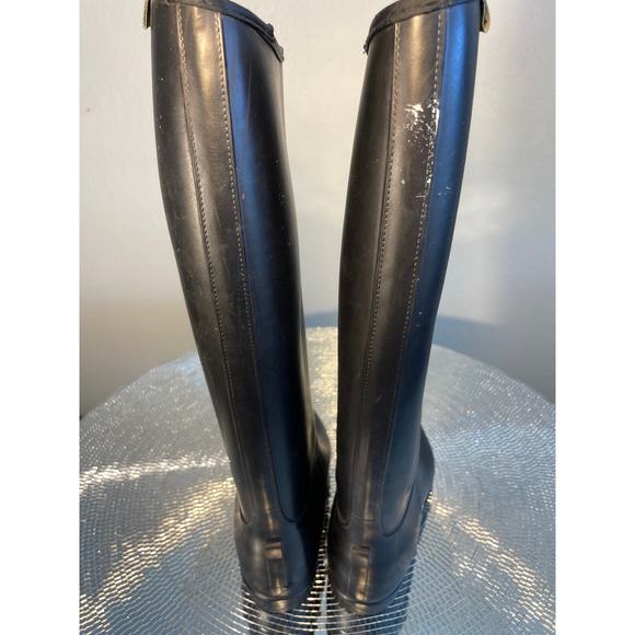 size 8 Dublin Equestrian Riding Boots High Black PVC Insulated Pull-On - Picture 3 of 13